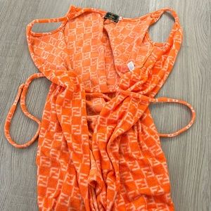 Extremely Rare Vintage Fendi Terry Zucca Wrap Dress